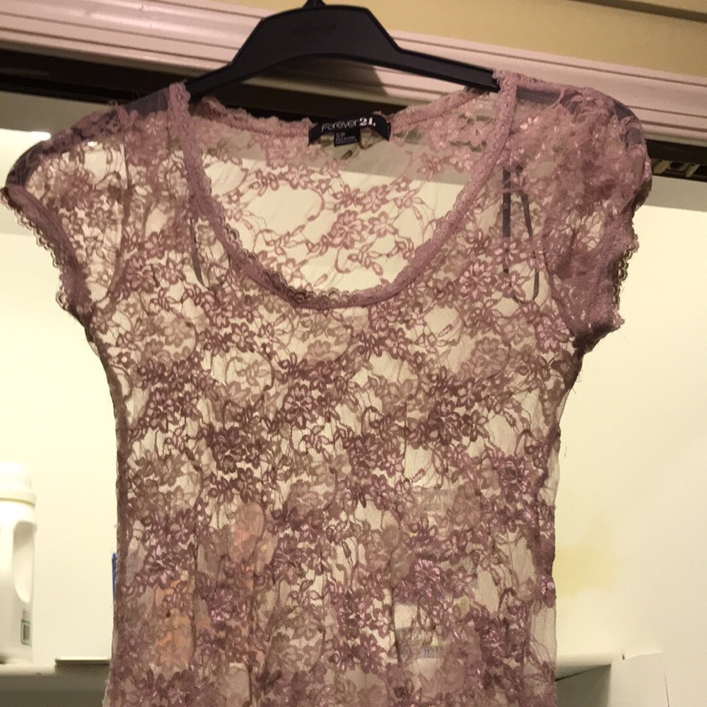 Pink lace top